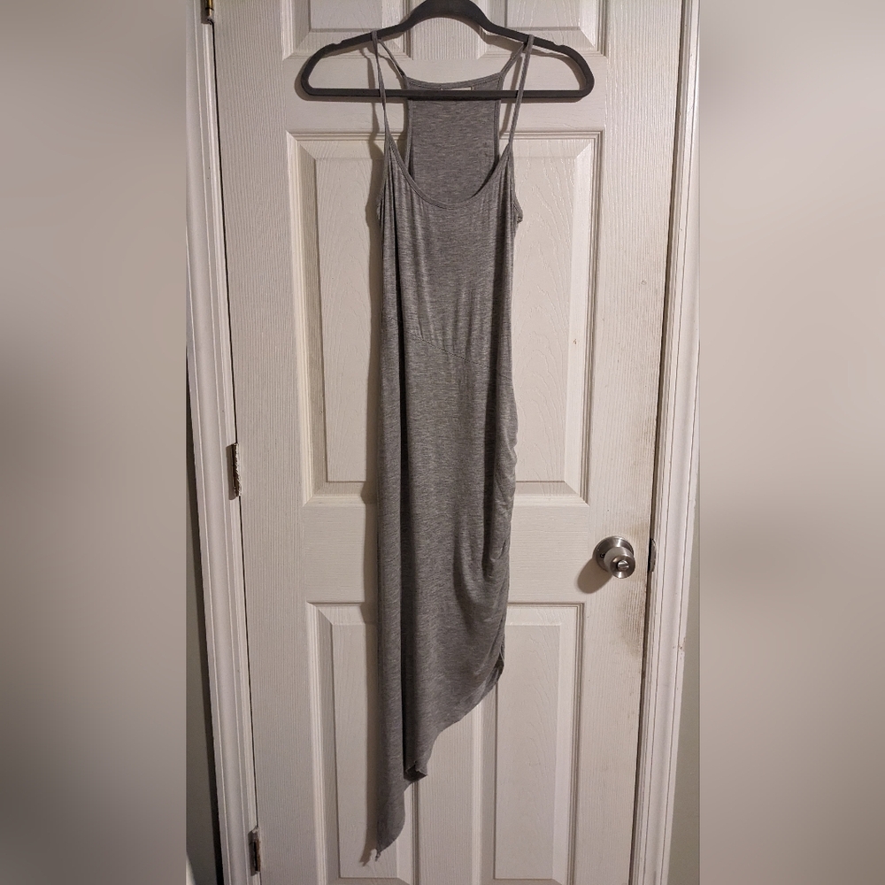 Zia New York Summer Dress S Light Heather Gray Asymmetrical Spaghetti Strap Soft